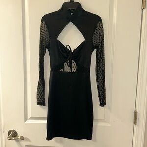 Elegant Black Cut-Out Dress
